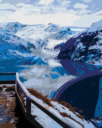 Malování podle čísel - NÁDRŽ MOOSERBODEN V KAPRUNU - 80x100 cm, vypnuté plátno na rám