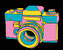 Malování podle čísel - POP-ART FOTOAPARÁT - 40x50 cm, bez rámu a bez vypnutí plátna