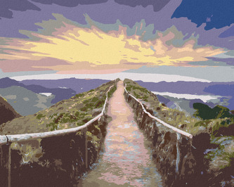 Malování podle čísel - STEZKA NA VYHLÍDKU - 80x100 cm, vypnuté plátno na rám