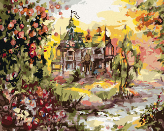 Malování podle čísel - POHÁDKOVÝ DŮM - 40x50 cm, bez rámu a bez vypnutí plátna