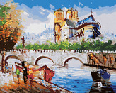 Malování podle čísel - POHLED NA PAŘÍŽSKOU ULIČKU - 80x100 cm, vypnuté plátno na rám