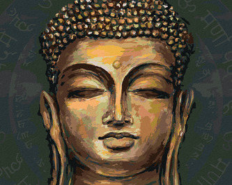 Malování podle čísel - ZLATÝ BUDDHA - 40x50 cm, bez rámu a bez vypnutí plátna