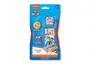 Razítka 3ks s poduškou Paw Patrol/Tlapková patrola na kartě 11x20cm
