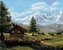 Malování podle čísel - CHATA V HORSKÉ KRAJINĚ - 80x100 cm, vypnuté plátno na rám
