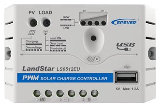 EPsolar LS0512EU solární PWM regulátor 12V, 5A, vstup 30V EPsolar LS0512EU solární PWM regulátor 12V, 5A, vstup 30V