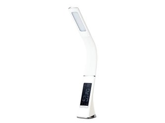IMMAX LED stolná lampička Leather / 6,5 W / 300lm / 5V / 1A / 3 farby svetla / flexibilné rameno / možnosť vypnutia LCD / USB /