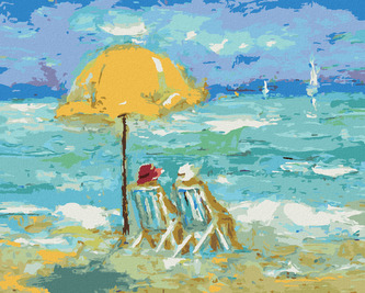 Malování podle čísel - DOVOLENÁ NA PLÁŽI - 40x50 cm, vypnuté plátno na rám