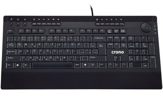 CRONO klávesnica CK2111/ drôtová/ multimediálna/ USB/ CZ+SK/ čierna