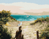Malování podle čísel - PLÁŽOVÉ DUNY S RACKY - 80x100 cm, vypnuté plátno na rám