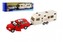 Auto s karavanom kov/plast 29cm na spätné natiahnutie 2 farby v krabičke 32x8x6cm
