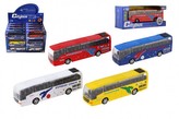 Autobus plast 16cm na batérie so zvukom so svetlom na spätné natiahnutie 4 farby v krabičke 24ks v boxe