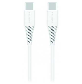 Swissten Datový Kabel TPE USB-C/USB-C Power delivery 5A (100W) 1,5 M bílý Swissten Datový Kabel TPE USB-C/USB-C Power delivery 5A (100W) 1,5 M bílý