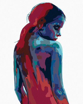 Malování podle čísel - ŽENA V ODSTÍNECH MODRÉ A ČERVENÉ - 80x100 cm, bez rámu a bez vypnutí plátna Malování podle čísel - ŽENA V ODSTÍNECH MODRÉ A ČERVENÉ - 80x100 cm, bez rámu a bez vypnutí plátna