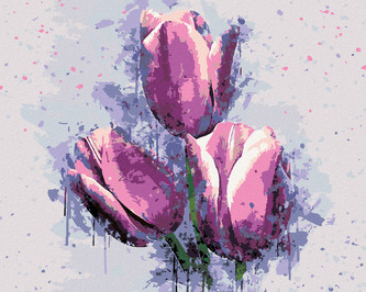 Malování podle čísel - MALOVANÉ TULIPÁNY - 80x100 cm, vypnuté plátno na rám