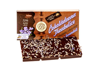 Čokoládovna Troubelice Hořká čokoláda s levandulí 75% 45 g