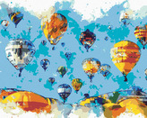 Malování podle čísel - MALOVANÉ BALONY - 80x100 cm, vypnuté plátno na rám
