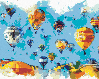 Malování podle čísel - MALOVANÉ BALONY - 80x100 cm, vypnuté plátno na rám