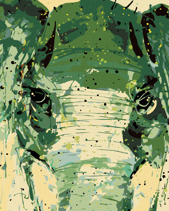 Malování podle čísel - MALOVANÝ ABSTRAKTNÍ SLON - 40x50 cm, vypnuté plátno na rám Malování podle čísel - MALOVANÝ ABSTRAKTNÍ SLON - 40x50 cm, vypnuté plátno na rám