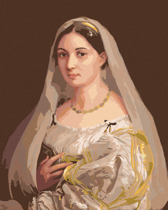Malování podle čísel - DÁMA SE ZÁVOJEM (RAFFAELLO SANTI) - 40x50 cm, vypnuté plátno na rám