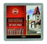 Koh-i-noor kriedy prašné umelecké v ceruzke GIOCONDA súprava 24ks v plechovej krabičke