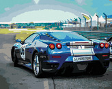 Malování podle čísel - SPORTOVNÍ MODRÉ AUTO FERRARI - 80x100 cm, vypnuté plátno na rám