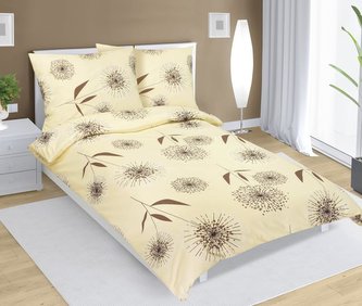 Povlečení bavlněné - béžová pampeliška - 140x200, 70x90