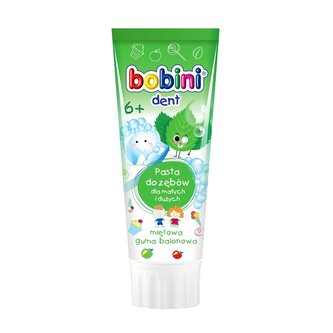 Bobini dětská zubní pasta Mint, bubble gum od 6 let věku 75 ml