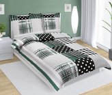 Povlečení bavlněné - zelený patchwork - 140x200, 70x90