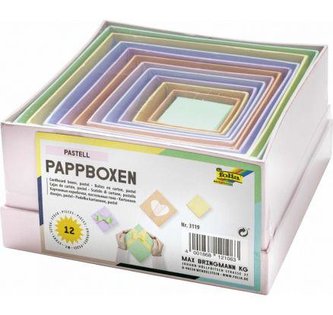Folia Sada Kartonových krabiček - pastelové 12 ks