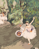Malování podle čísel - TANEČNICE S KYTICÍ KVĚTIN (EDGAR DEGAS) - 80x100 cm, bez rámu a bez vypnutí plátna