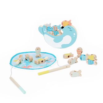 Hra magnetická drevená rybolov 24 dielov