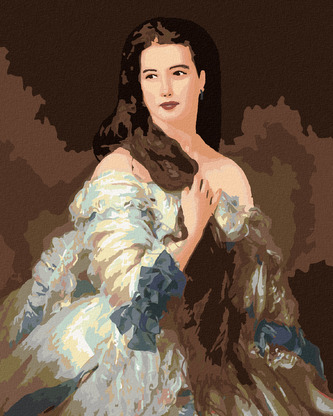 Malování podle čísel - PORTRÉT MADAM RIMSKY-KORSAKOVOVÉ (FRANZ XAVER WINTERHALTER) - 80x100 cm, bez rámu a bez vypnutí plátna