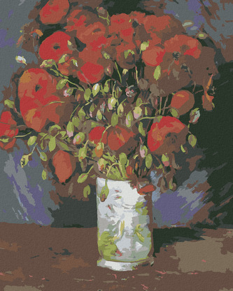 Malování podle čísel - VÁZA S MÁKEM (VINCENT VAN GOGH) - 40x50 cm, bez rámu a bez vypnutí plátna Malování podle čísel - VÁZA S MÁKEM (VINCENT VAN GOGH) - 40x50 cm, bez rámu a bez vypnutí plátna