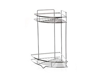 Polička koupelnová rohová 2 patra chrom 23x23x38cm  BRILANZ