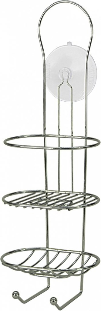 Polička koupelnová 2 patra chrom ovál 13,5x10x40cm