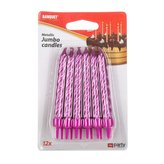 Sviečka tortová 8cm 12ks + držiaky PARTY modrá / ružová