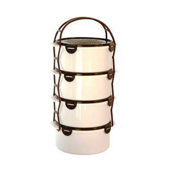 Jídlonosič plast 4x1,5L HERMETIK bílá/hnědá