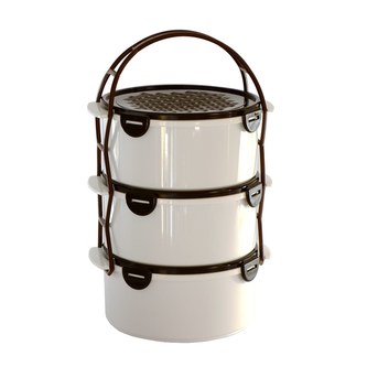 Jídlonosič plast 3x1,5L HERMETIK bílá/hnědá