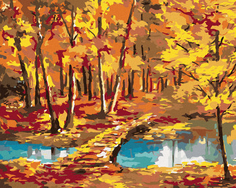 Malování podle čísel - PROCHÁZKA PŘES ŘEKU - 80x100 cm, bez rámu a bez vypnutí plátna