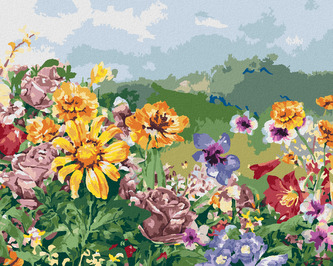 Malování podle čísel - LUČNÍ KVÍTÍ - 40x50 cm, bez rámu a bez vypnutí plátna