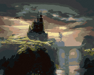 Malování podle čísel - HRAD NA KOPCI - 80x100 cm, vypnuté plátno na rám