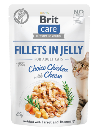 Kap.Brit Care Cat Fillets in Jelly Choice Chicken with Cheese 85 g