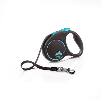 Flexi Black Design S páska 5m/15 kg svetle modre