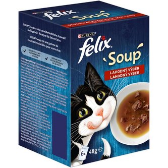 Kap.FELIX Soup polevky s hovezim,kuretem a jehnecim 6x48g