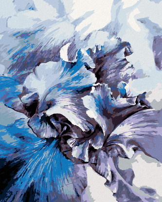 Malování podle čísel - MODRÉ KOSATCE - 80x100 cm, bez rámu a bez vypnutí plátna