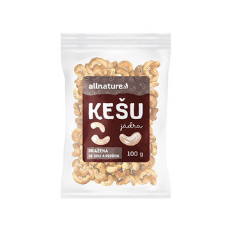 Allnature Kešu jádra pražená se solí a pepřem 250 g
