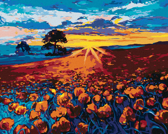 Malování podle čísel - VLČÍ MÁK - 80x100 cm, bez rámu a bez vypnutí plátna