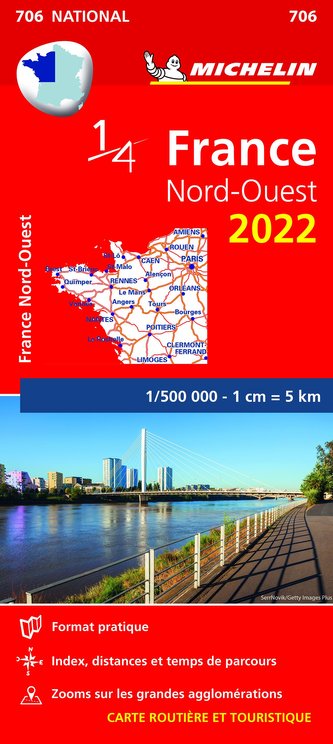 France Nord-Ouest. Straßen- und Tourismuskarte 1:500.000
