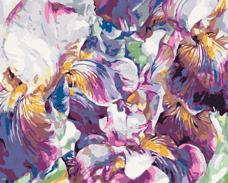 Malování podle čísel - FIALOVÉ KOSATCE - 80x100 cm, vypnuté plátno na rám