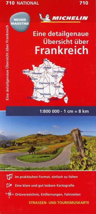 Michelin Frankreich (800K). Straßen- und Tourismuskarte 1:800.000